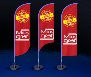 WindBanner Grande Tecido Oxford 2,90 mt 4/0 Sublimação  